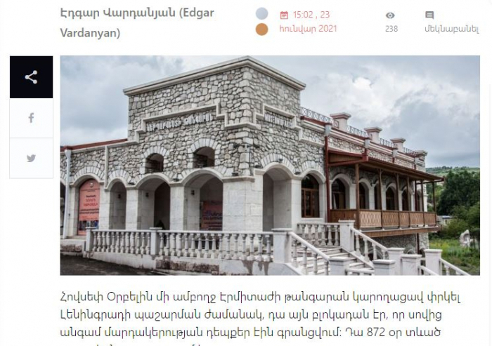  Armenier bedauern, die Schuscha-Museen nicht geplündert zu haben  