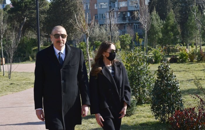 Prezidentlə xanımı meşə tipli parkın açılışında -  FOTOLAR  