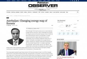   محلل باكستاني:  "أذربيجان تغير خريطة الطاقة في أوراسيا" 