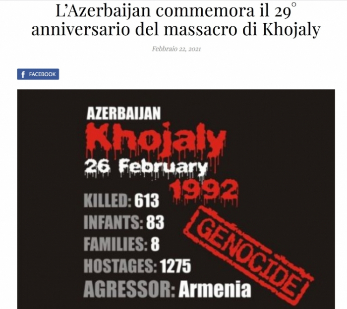   Italienische Medien schrieben über den Völkermord an Chodschali  