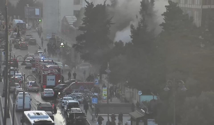 Bakıda yanğına görə tıxac yarandı