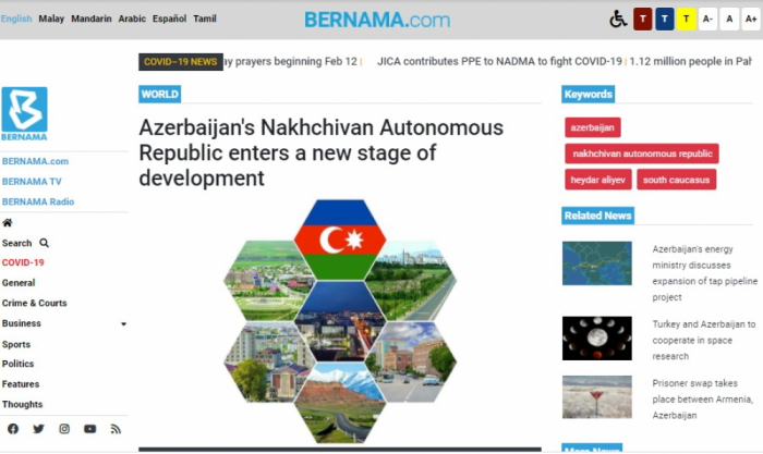   BERNAMA news agency: Azerbaijan