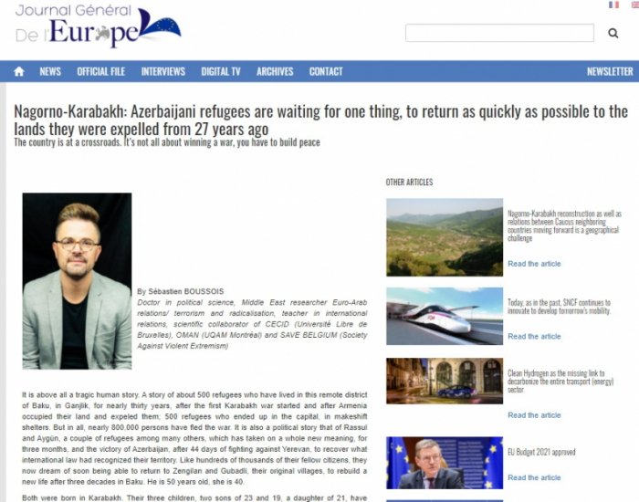  "Azerbaijani refugees are waiting for one thing, to return as quickly as possible to the lands" 
