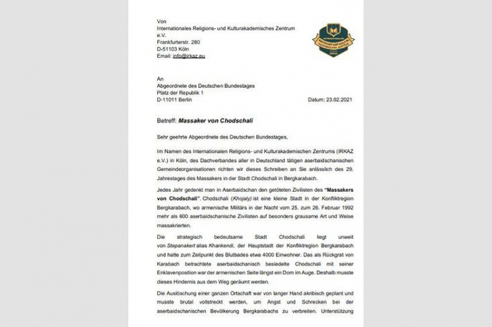  Azerbaijanis call on German Bundestag to recognize Khojaly genocide 