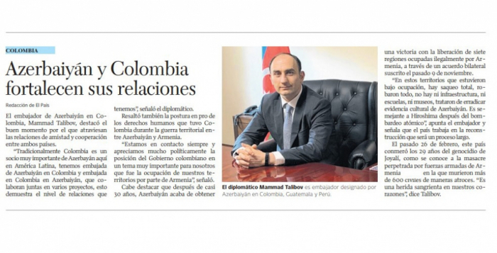  Colombian media publishes article on Patriotic War and Khojaly Genocide 