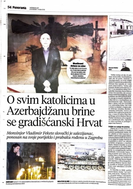 Xorvatiya qəzeti Azərbaycandakı tolerant mühitdən yazıb