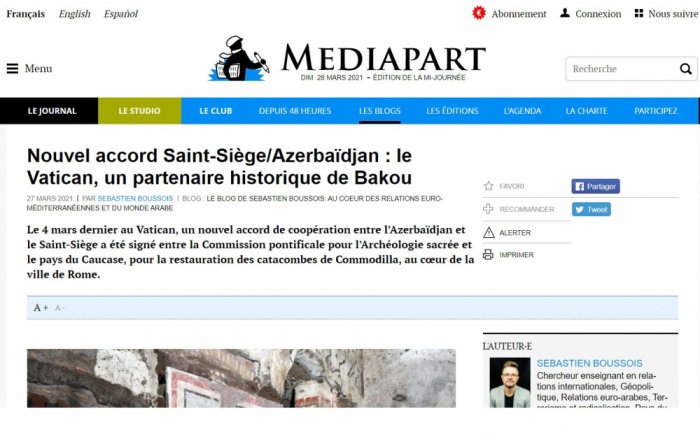       Fransalı jurnalist:    Vatikan Bakının tarixi tərəfdaşıdır   