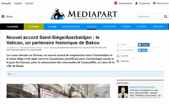   «Nouvel accord Saint-Siège/Azerbaïdjan : le Vatican, un partenaire historique de Bakou»  