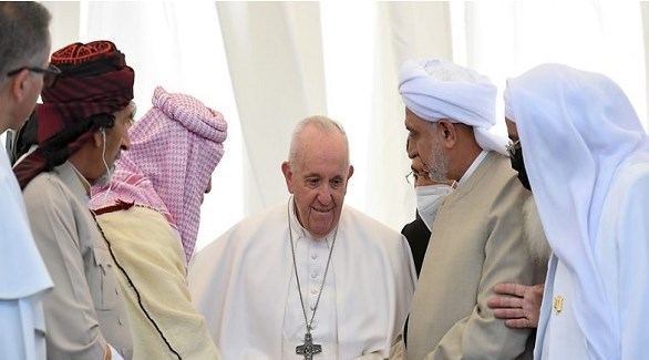 البابا فرنسيس: المسلمون والمسيحيون سيعيدون بناء الكنائس والمساجد في العراق