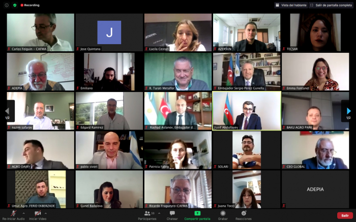   Se realizó un encuentro virtual B2B entre empresarios argentinos y azerbaiyanos  