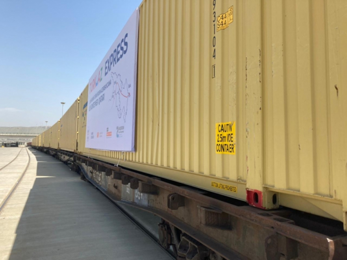 First container train within TURKUAZ project arrives in Baku