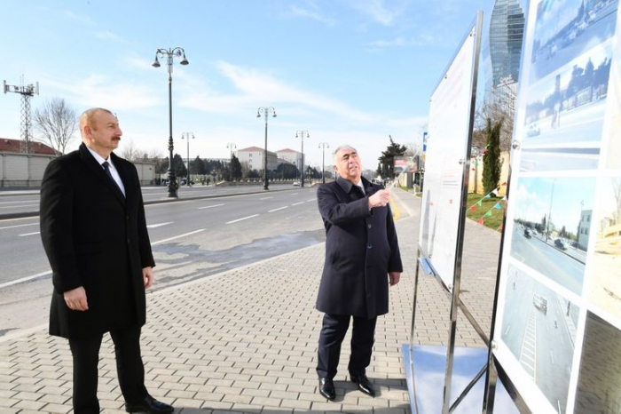 President Aliyev opens Hajigabul-Mughan highway after renovation