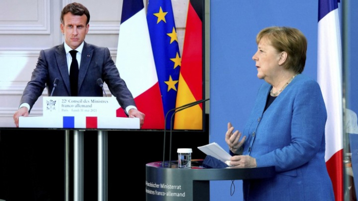 Kanzlerin Merkel empfängt den französischen Präsidenten Macron