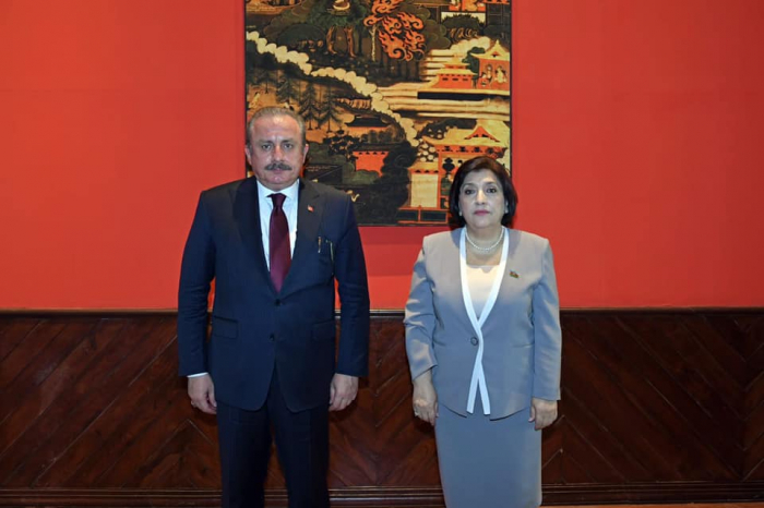   Sahiba Gafarova se reúne con el presidente de la Gran Asamblea Nacional de Turquía  