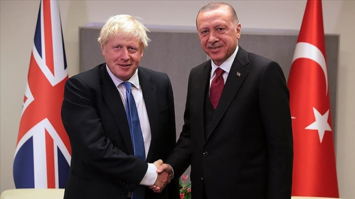  Turkish president meets British premier at NATO summit   