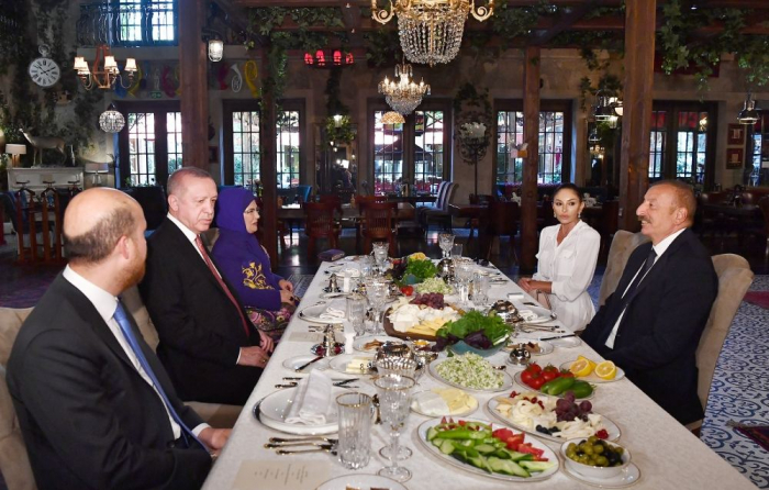  Dinner hosted on behalf of President Ilham Aliyev and First Lady Mehriban Aliyeva in honor of Turkish President and his wife 