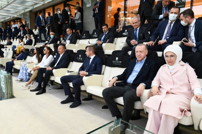  Azerbaijani and Turkish Presidents watch Turkey vs Wales football match within EURO 2020 -  PHOTO  