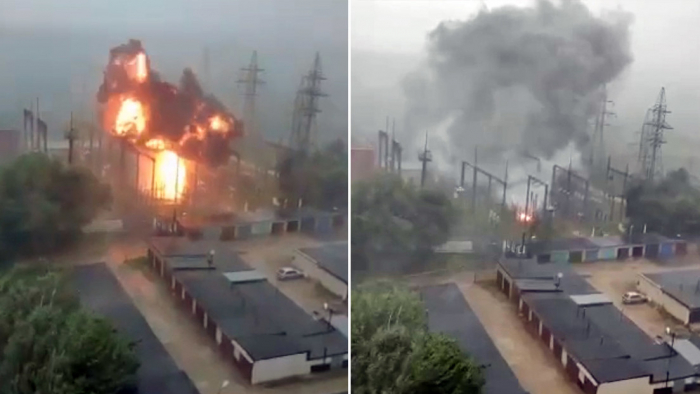 Una subestación transformadora se incendia a causa de un rayo en Moscú