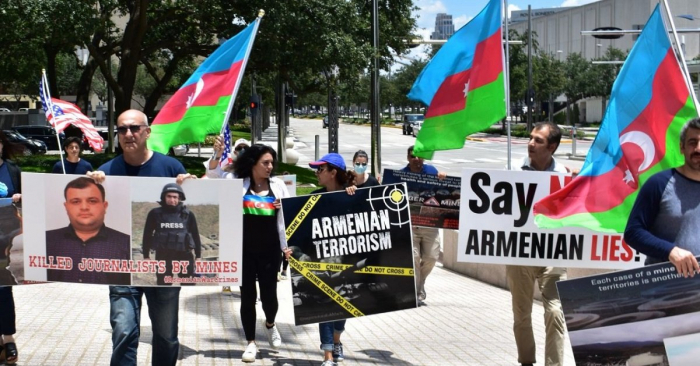  في جنوب الولايات المتحدة احتجاج ضد رفض أرمينيا تقديم خرائط حقول الألغام إلى أذربيجان - صورة