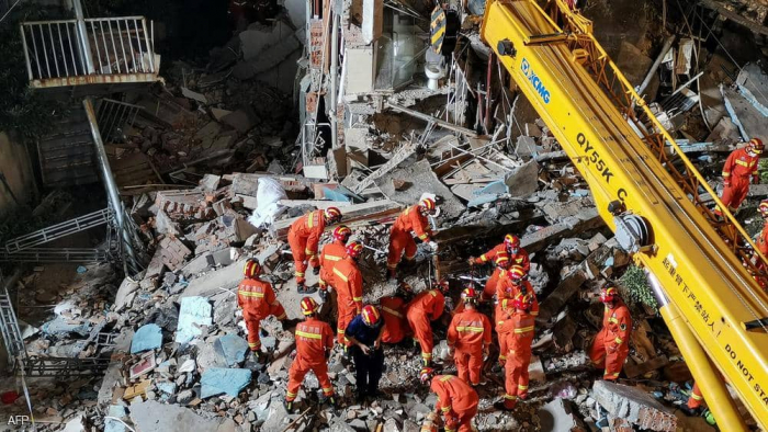 انهيار جزء من فندق في مدينة سوتشو الصينية 