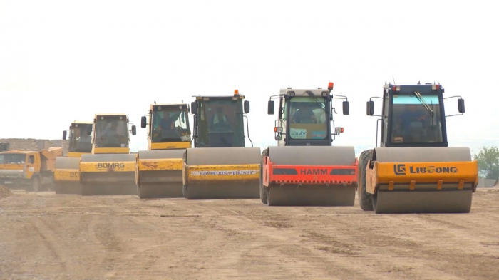  Construction of Horadiz-Jabrayil-Zangilan-Aghbend highway in Azerbaijan continues - PHOTO