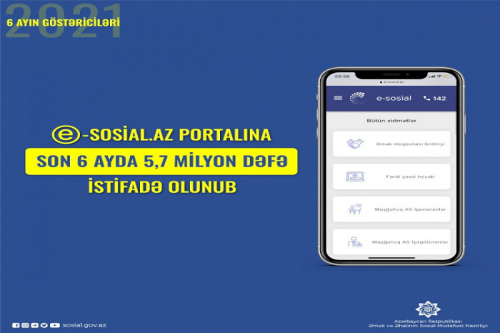 e-sosial.az portalından 5,7 milyon dəfə istifadə olunub