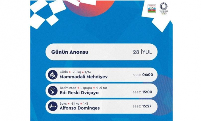 Sabah 3 idmançımız Olimpiadada mübarizə aparacaq