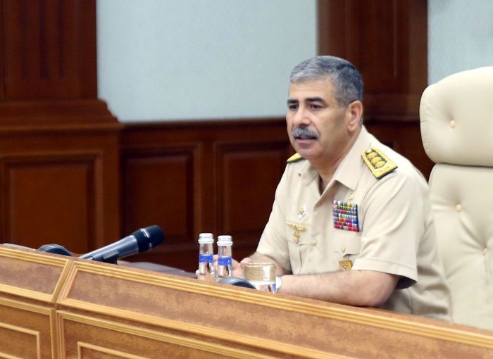  Azerbaijani defense minister holds official meeting 