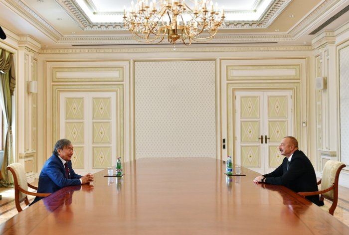  President Aliyev receives prominent Kazakh poet and public figure Olzhas Suleimenov - PHOTO