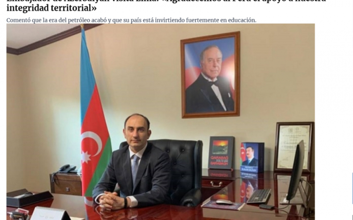  Interview des aserbaidschanischen Botschafters in einer peruanischen Zeitung 