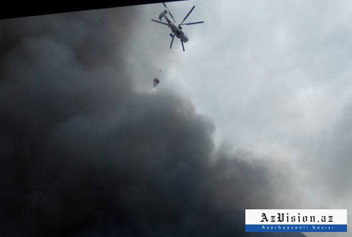 Qəbələdə yanğın yerinə helikopter göndərilib -  YENİLƏNİB 
