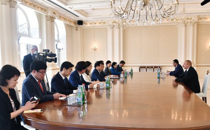    İlham Əliyev Koreya Milli Assambleyasının sədrini qəbul edib   