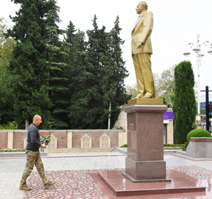   Präsident Ilham Aliyev besucht Terter und Barda  