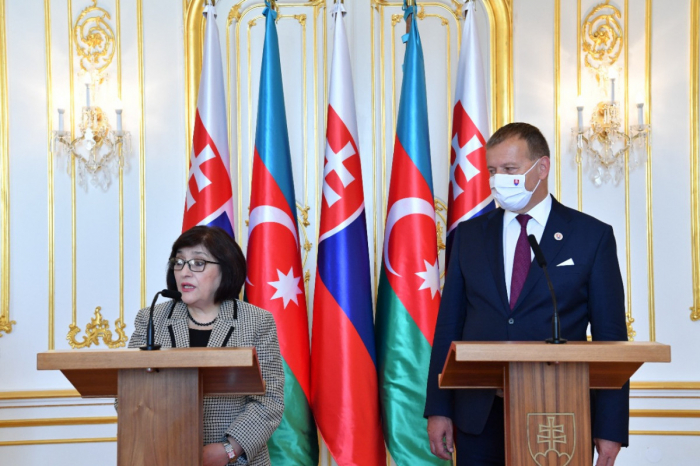   Speakers of Azerbaijani, Slovakian parliaments hold joint briefing  