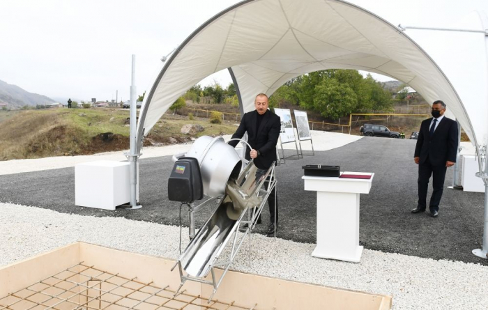  President Ilham Aliyev visits Hadrut settlement and Tugh village of Khojavand district  