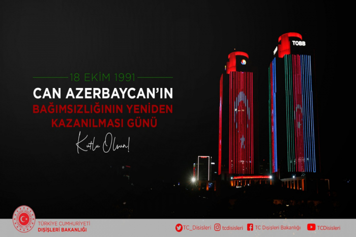 Turkish MFA congratulates Azerbaijan over Day of Restoration of Independence
 