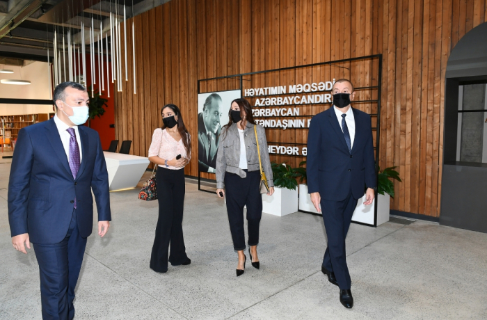   Präsident Ilham Aliyev nimmt an Eröffnung des DOST-Zentrums teil  