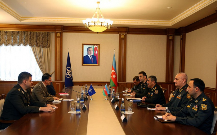 Azerbaijani Defense Minister Zakir Hasanov meets NATO representative