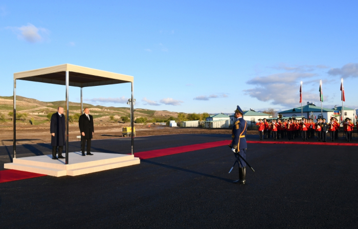  Se celebró una ceremonia oficial de bienvenida al presidente turco en el pueblo de Aghali 