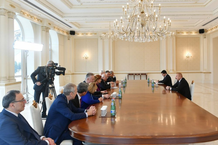 President Aliyev receives co-chairs and board members of Nizami Ganjavi International Center