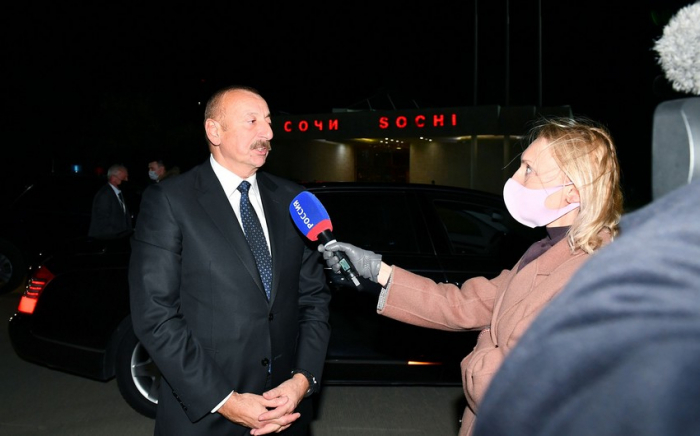  President Aliyev comments on Sochi meeting in interview with Rossiya-1 TV channel 
