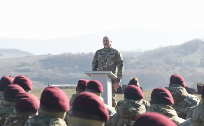 President, Commander-in-Chief of Armed Forces Ilham Aliyev makes speech in front of servicemen in Shusha - VIDEO (UPDATED)