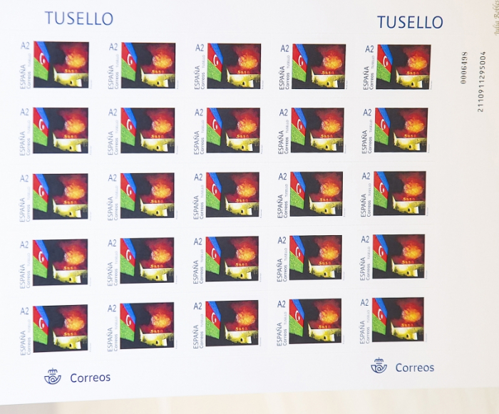 Se emitieron sellos postales en España con motivo del Día de la Victoria de Azerbaiyán