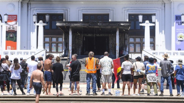 Protesters set Australia