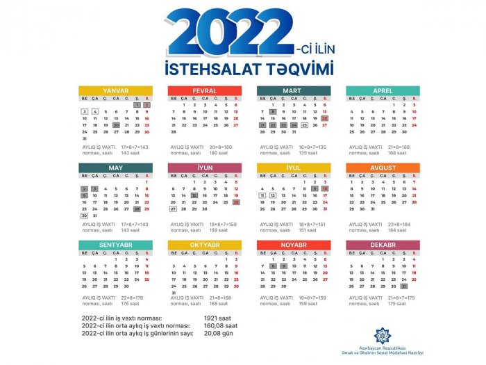  Gələn il üçün qeyri-iş günləri açıqlanıb 
 
