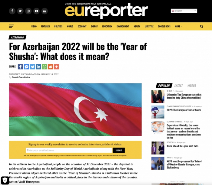     EU Reporter:   For Azerbaijan 2022 will be the 