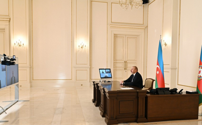   Presidente Ilham Aliyev recibe al Secretario General de la OMA en formato de video  