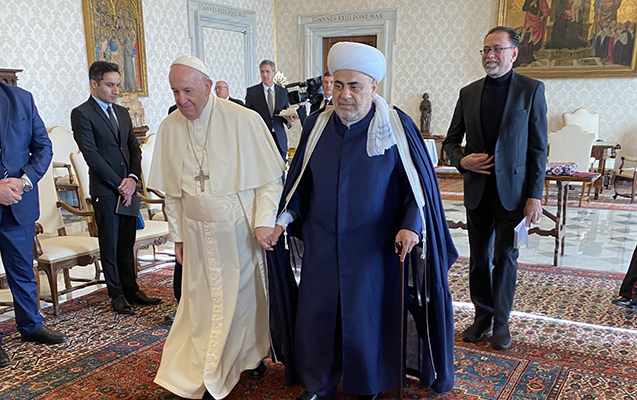 Vatican : Le président de la Direction des Musulmans de Caucase rencontre le pape François