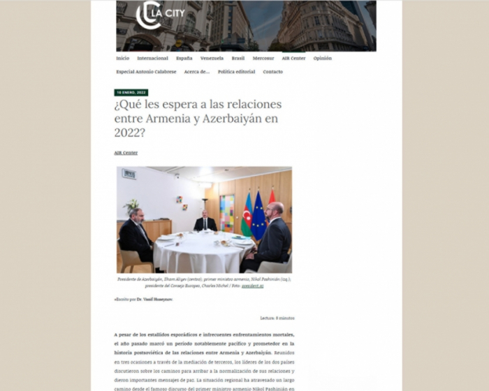 Diario argentino publica un artículo sobre las relaciones entre Armenia y Azerbaiyán en lo futuro