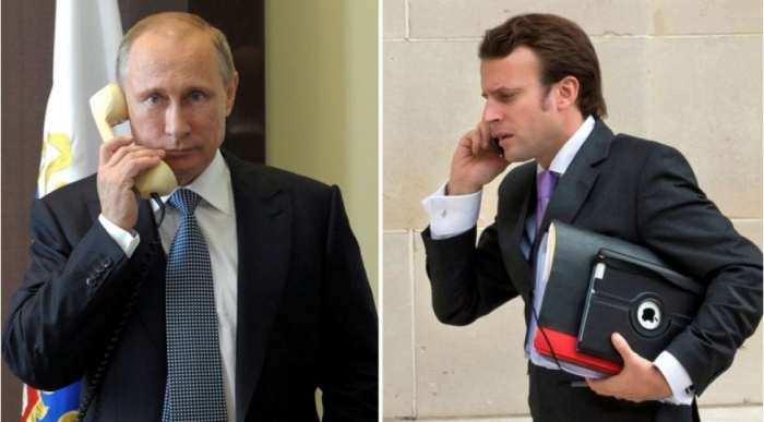Putinlə Makron telefonla danışır